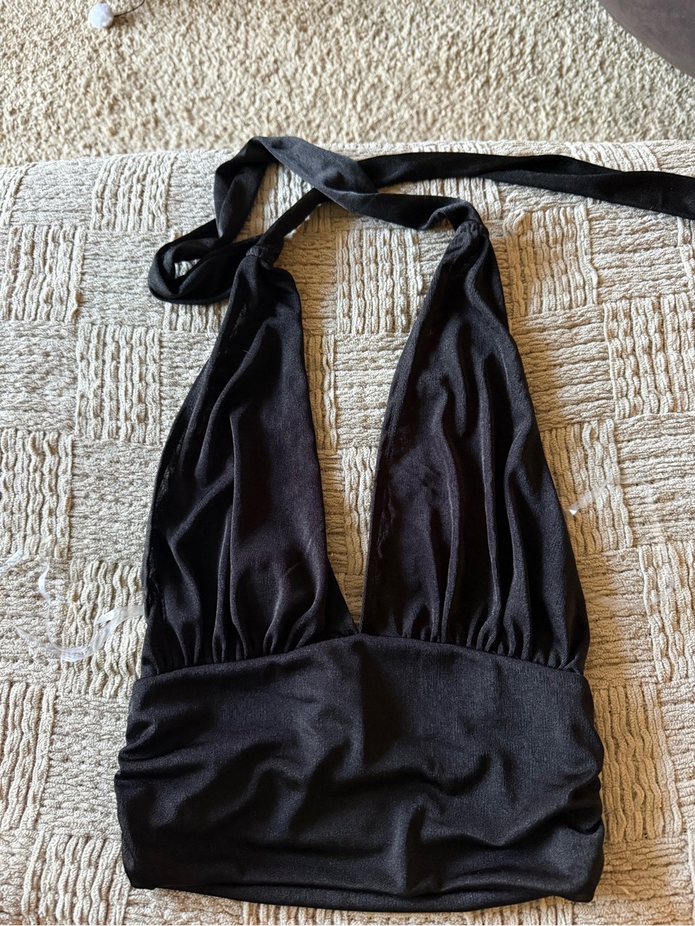 Caution To The Wind Black Halter Crop Top